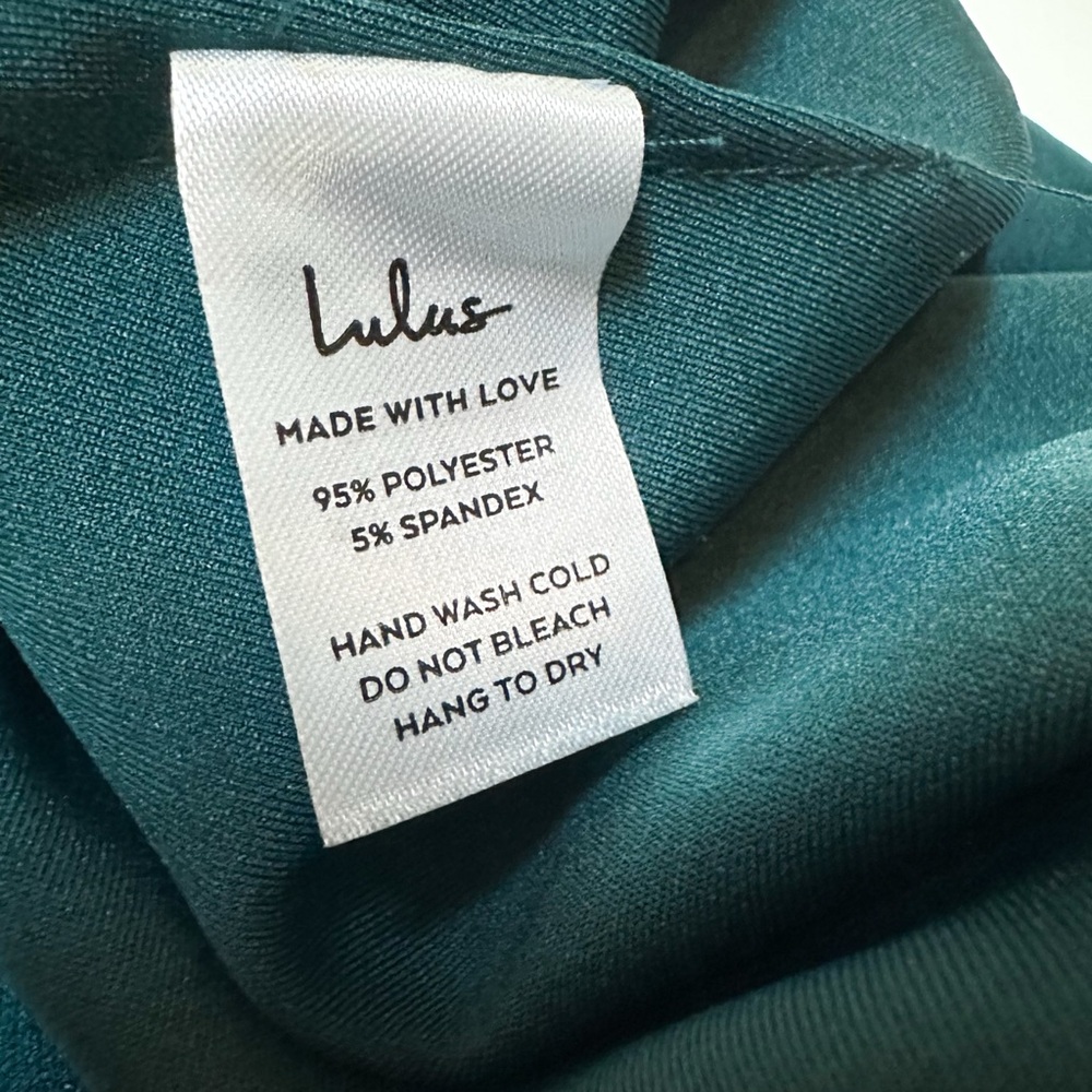 NWT Lulu*s So Flirty Green One-Shoulder Cutout Asymmetrical Dress Stretch Crepe - Picture 6 of 12